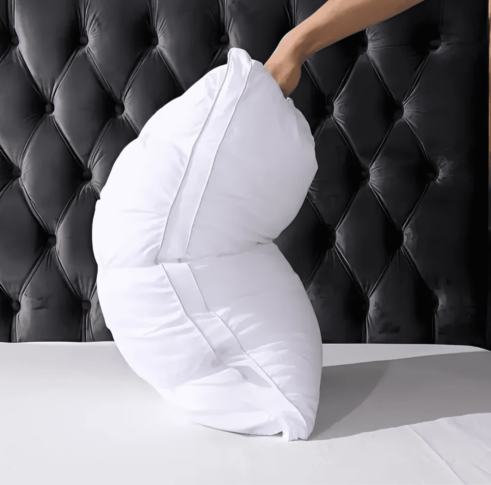 Ergonomic Memory Foam Queen Size Bed Pillows Set of 2, Hotel Quality, Down Alternative Gusseted Bed Pillows for Side, Back, or Stomach Slee... - Decorative Throw Pillow Cushion for Sofa & Bed Detail
