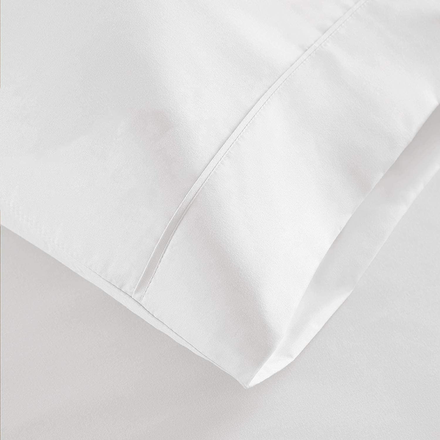 Cooling Sateen 100% Cotton Hospital Bedsheets Set - 1 Flat Sheet, 1 Fitted Sheet (10" Inch) Deep Pocket, 1 Pillowcase, Best & Comfor... - Breathable Egyptian Cotton Flat & Fitted Sheets Detail