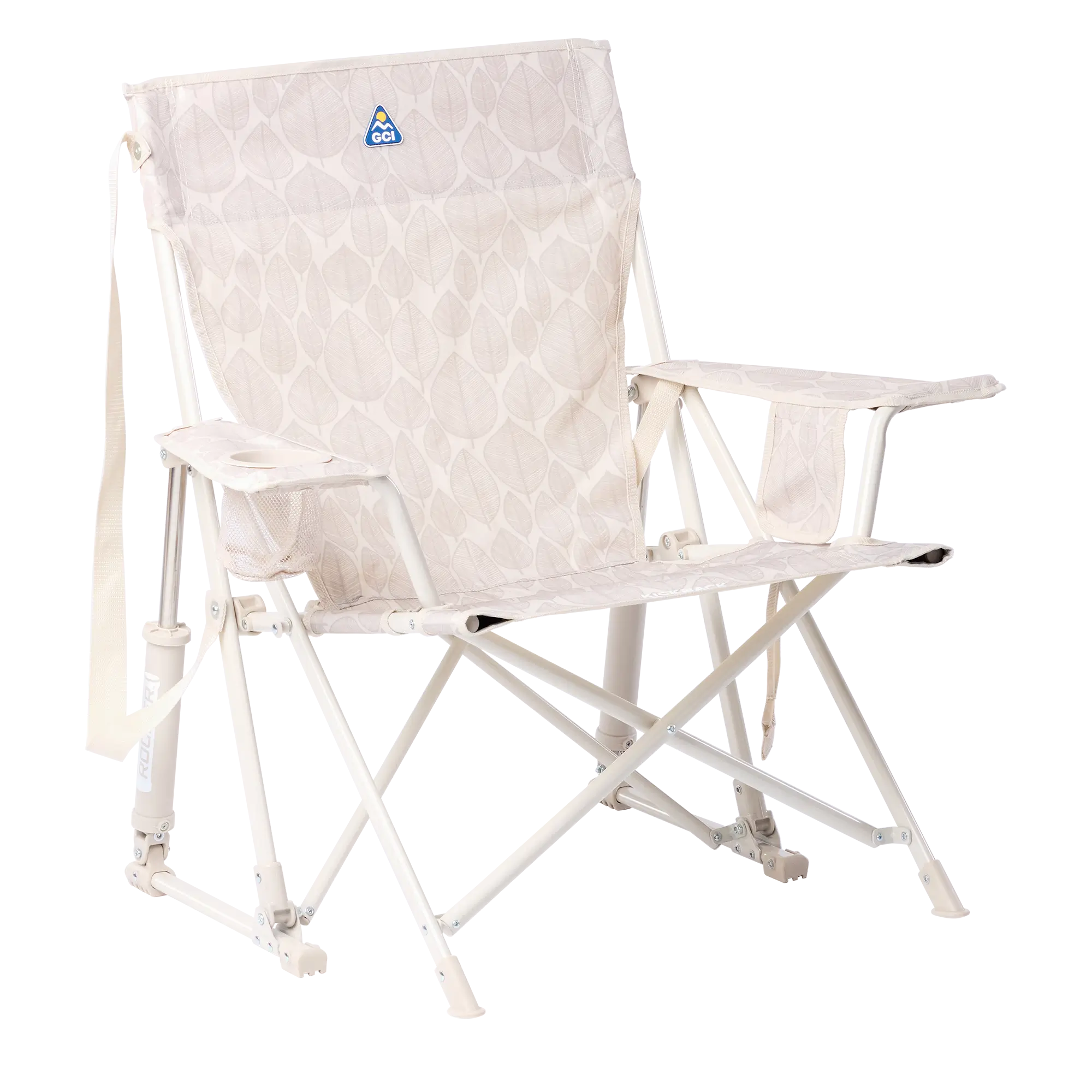 Heavy-Duty Freestyle Kickback Rocker - Choice 345 - Freestyle Rocker Portable Outdoor Folding Chair - Soft Neutral Leaf
