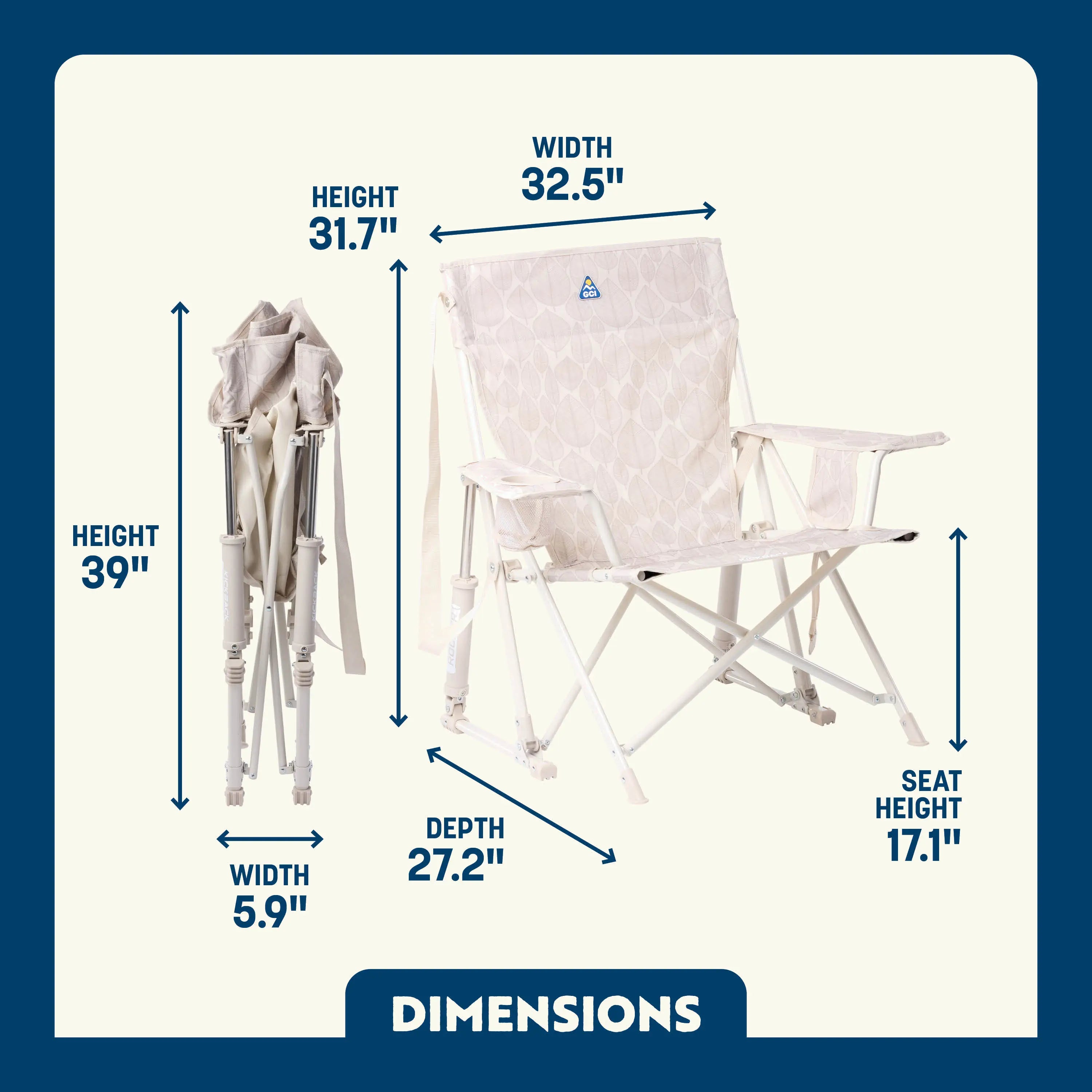 Heavy-Duty Freestyle Kickback Rocker - Choice 345 - Freestyle Rocker Portable Outdoor Folding Chair Detail