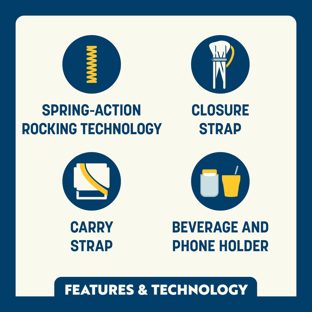 Heavy-Duty Freestyle Kickback Rocker - Choice 345 - Freestyle Rocker Portable Outdoor Folding Chair Detail