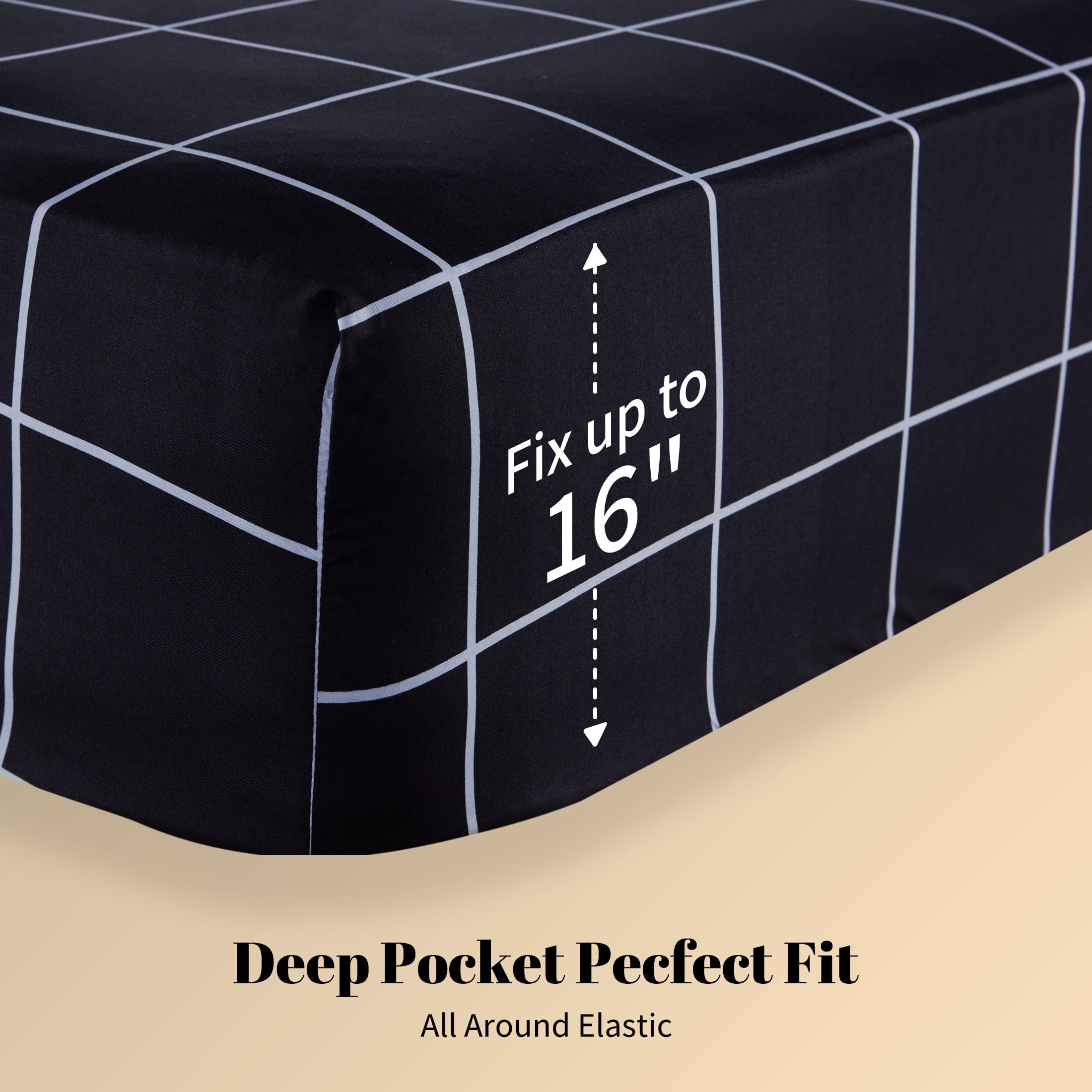 Cooling Sateen Full Bed Sheet Set, 4 Pieces Breathable & Super Soft, Easy Care Printed Microfiber with Deep Pocket & Envelope Closur... - Premium Ultra-Soft Pillowcase Pair for Sleeping Detail