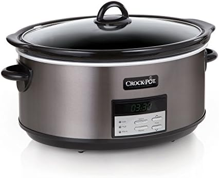 Digital Control Crock-Pot 8 Quart Programmable Slow Cooker with Auto Warm S28G - Stainless Steel Slow Cooker with Locking Lid - Default Title