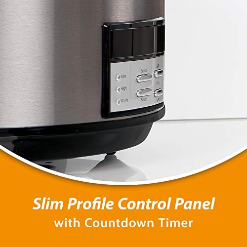 Digital Control Crock-Pot 8 Quart Programmable Slow Cooker with Auto Warm S28G - Stainless Steel Slow Cooker with Locking Lid Detail