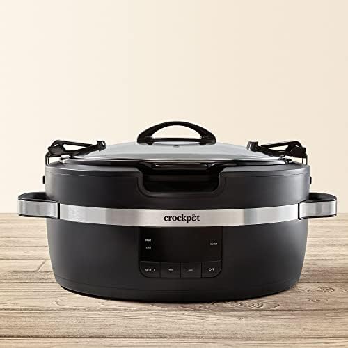 Programmable Crock-Pot Thermoshield 6 Quart Slow Cooker with Carry Handles S12S - Programmable Slow Cooker with Oval Ceramic Pot Detail