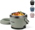 Self-Heating Crock-Pot Portable Electric Lunch Box Food Warmer – Green S21D - Mini Personal Food Warmer for Healthy Meal Prep - Moonshine Green