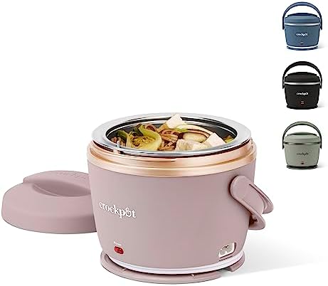 Mini Personal Crock-Pot Electric Lunch Box Food Warmer 20oz – Blush Pink S18G - Leak-Proof Heated Bento Box Lunch Warmer - Blush Pink