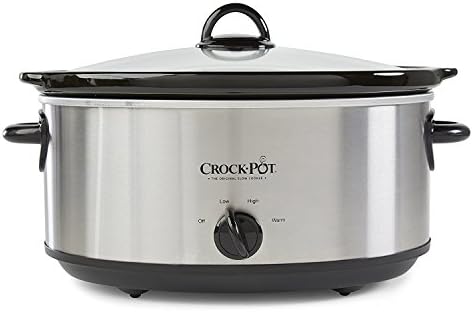 Oval Ceramic Crock-Pot 7 Quart Oval Manual Slow Cooker – Stainless Steel S29K - Stainless Steel Slow Cooker with Locking Lid Detail