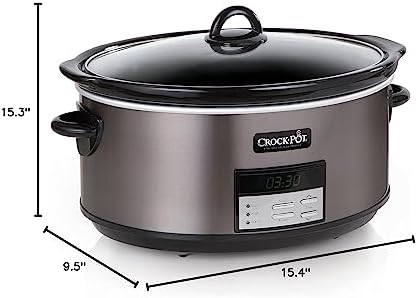 Digital Control Crock-Pot 8 Quart Programmable Slow Cooker with Auto Warm S28G - Stainless Steel Slow Cooker with Locking Lid Detail