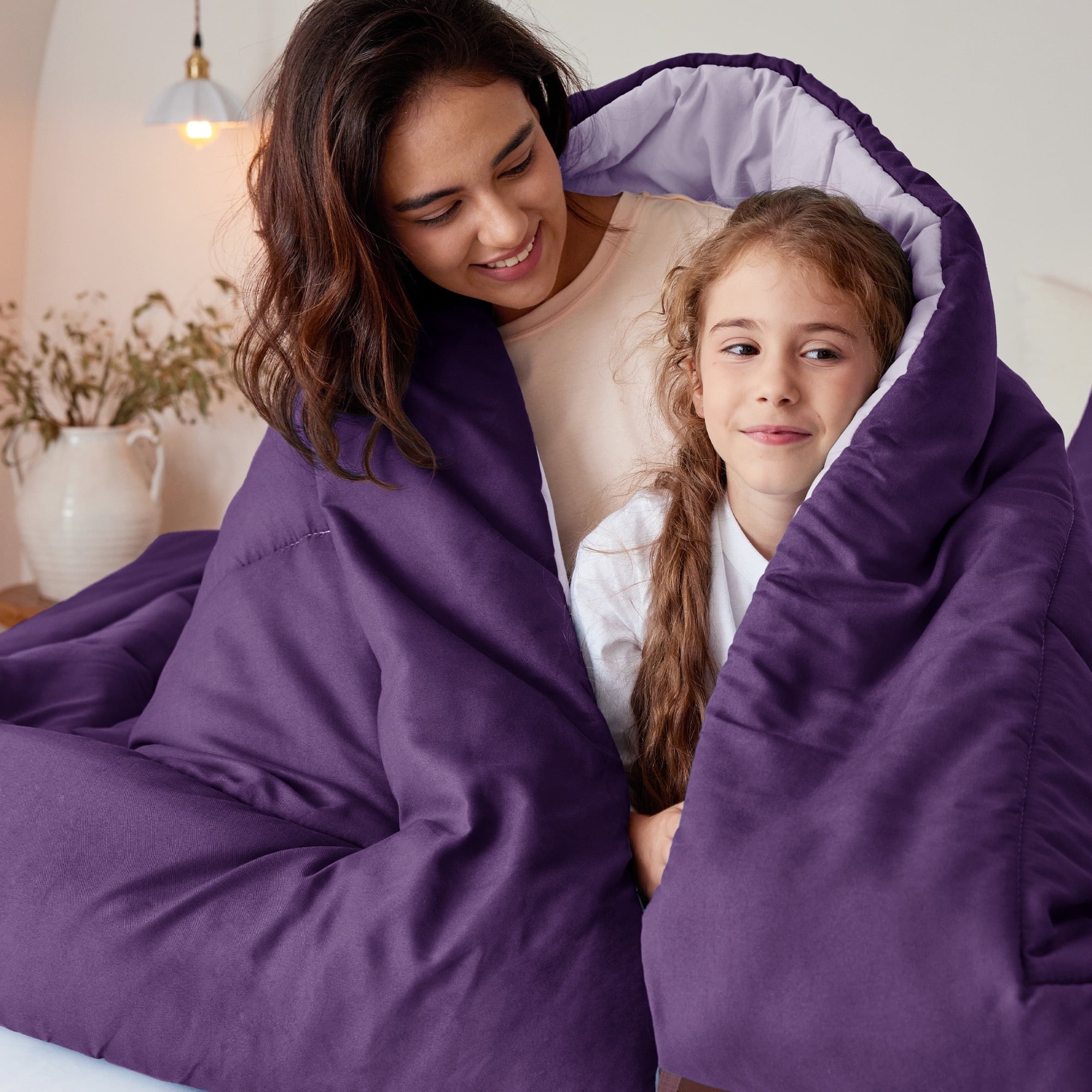 Heavyweight Warmth Lightweight Reversible 3-Piece Comforter Set All Seasons, Down Alternative Comforter with 2 Pillow Shams, Queen Size,... - All-Season Down Alternative Comforter Insert Detail