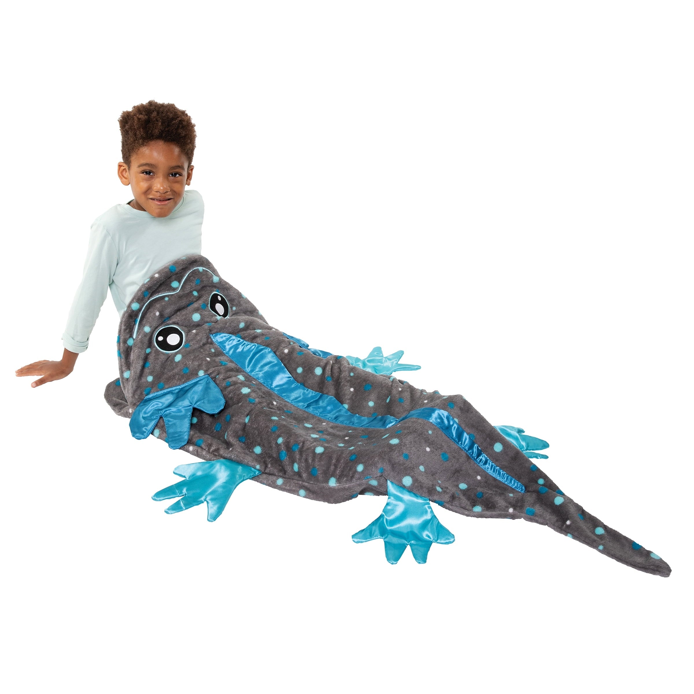 Decorative Knitted Tails, The Original Wearable Blanket with Sleeves, Super Soft Throw Fleece, Axolotl, Ages 5+ - Cozy Fleece Throw Blanket for Couch & Bed Detail