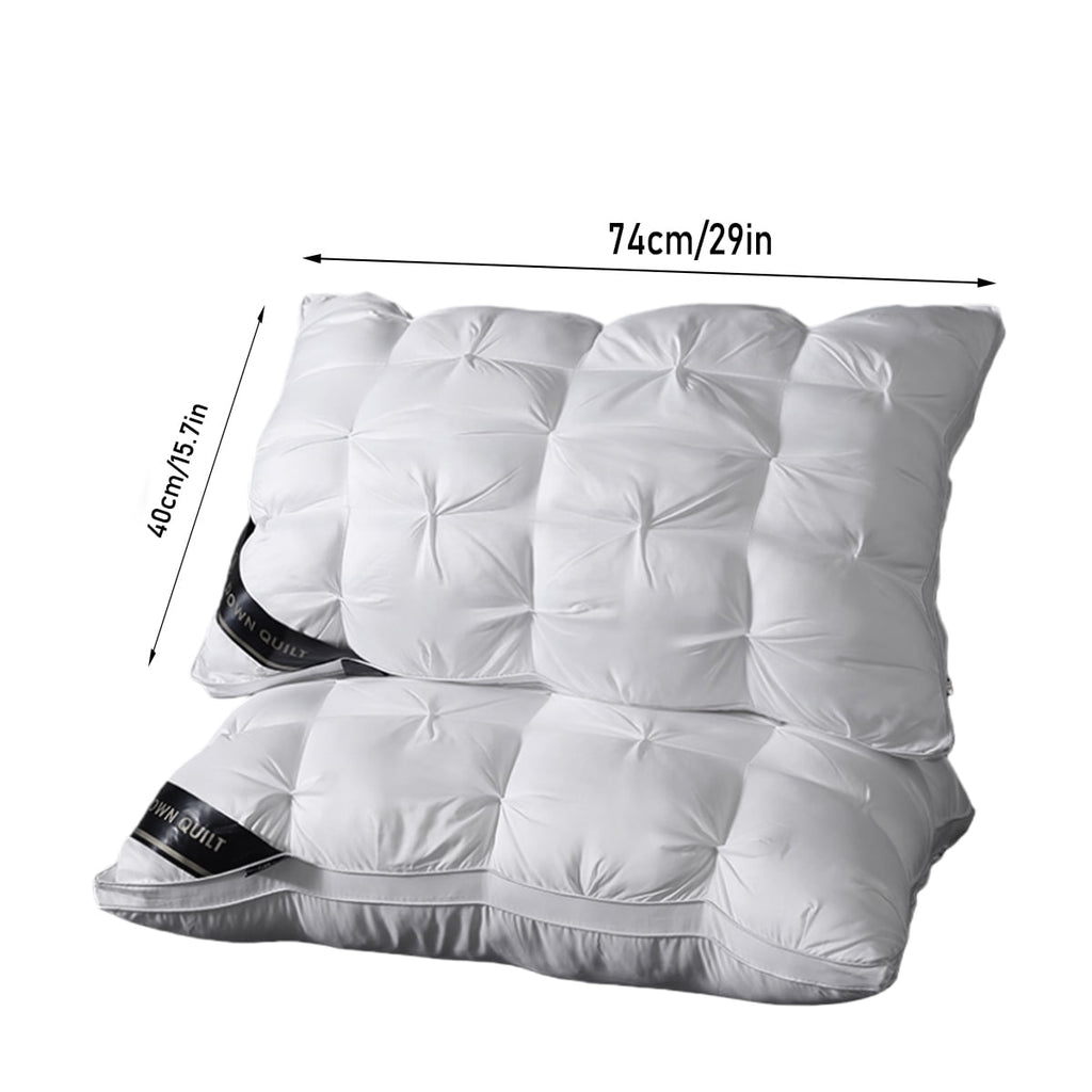 Decorative Plump 2-Pack White Twisted Bed Pillows (20" x 16.5") - Soft Plush Down Alternative, Breathable and Hypoallergenic, Standard... - Hotel Quality Plush Sleeping Pillows Detail