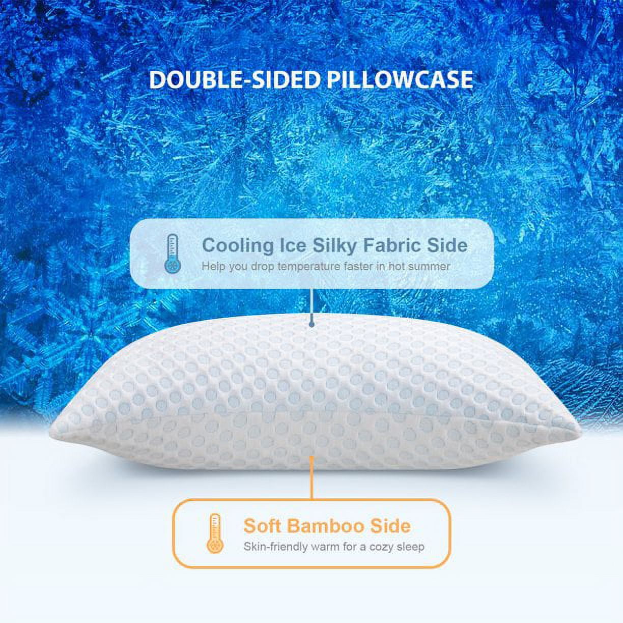 Hotel Collection Cooling Shredded Memory Foam Bed Pillows Adjustable Firm Support Pillow for Side and Back Sleepers Curved Pillows Set... - Hotel Quality Plush Sleeping Pillows Detail