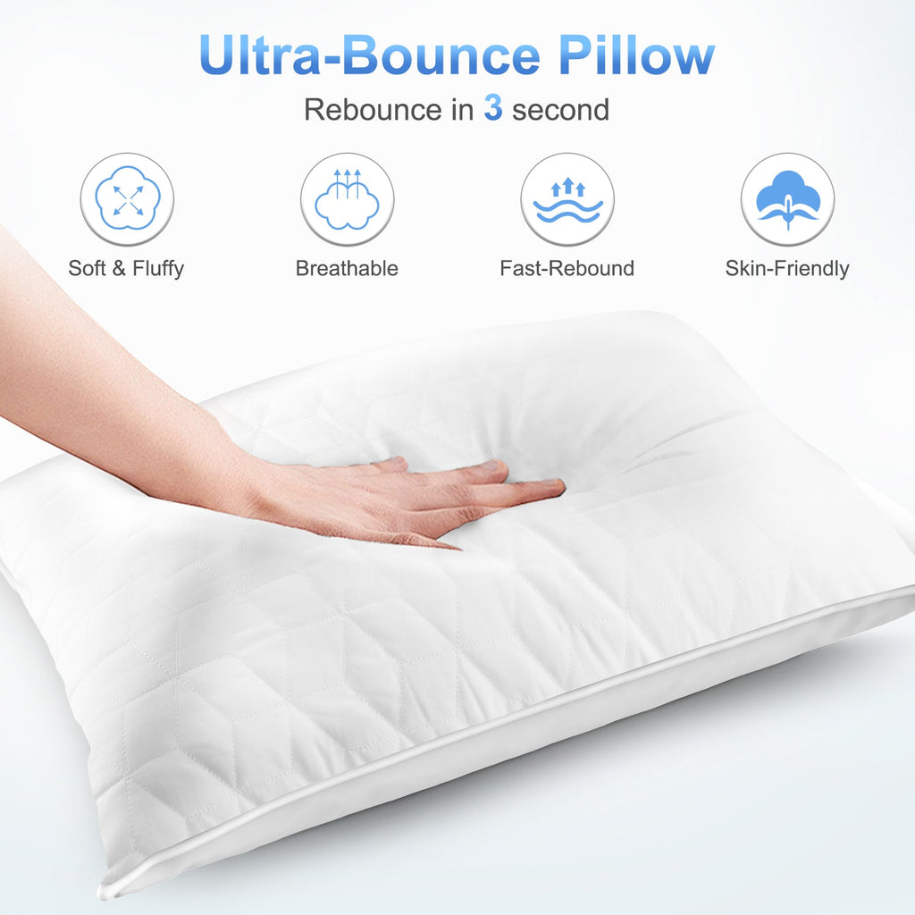 Orthopedic Support Bed Pillows for Sleeping 2 pack, King Size Cooling Pillows Hotel Quality with Premium Soft Down Alternative Fill for ... - Ergonomic Memory Foam Pillow for Neck Pain Support Detail