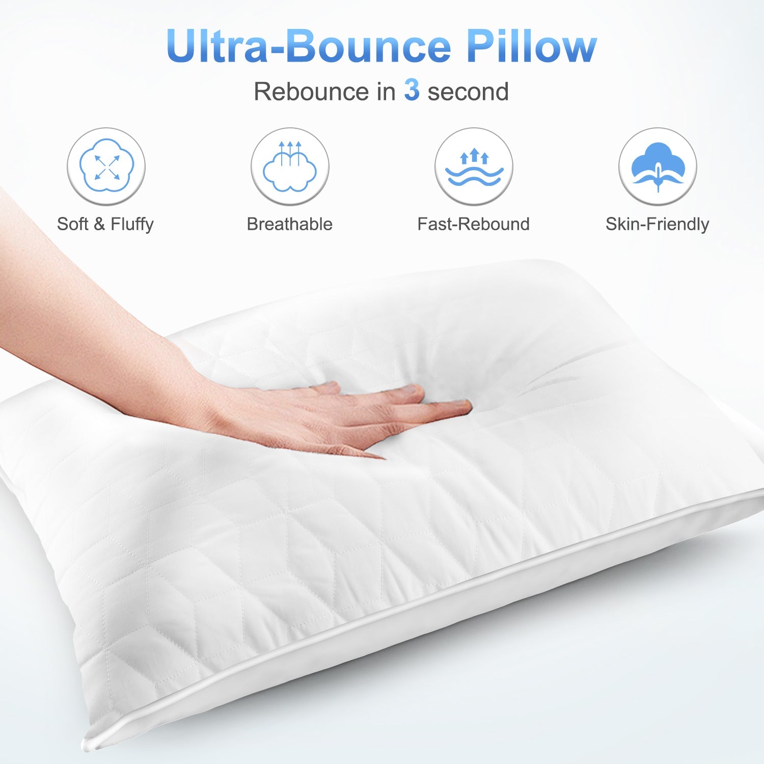 Orthopedic Support Bed Pillows for Sleeping 2 pack, King Size Cooling Pillows Hotel Quality with Premium Soft Down Alternative Fill for ... - Ergonomic Memory Foam Pillow for Neck Pain Support Detail