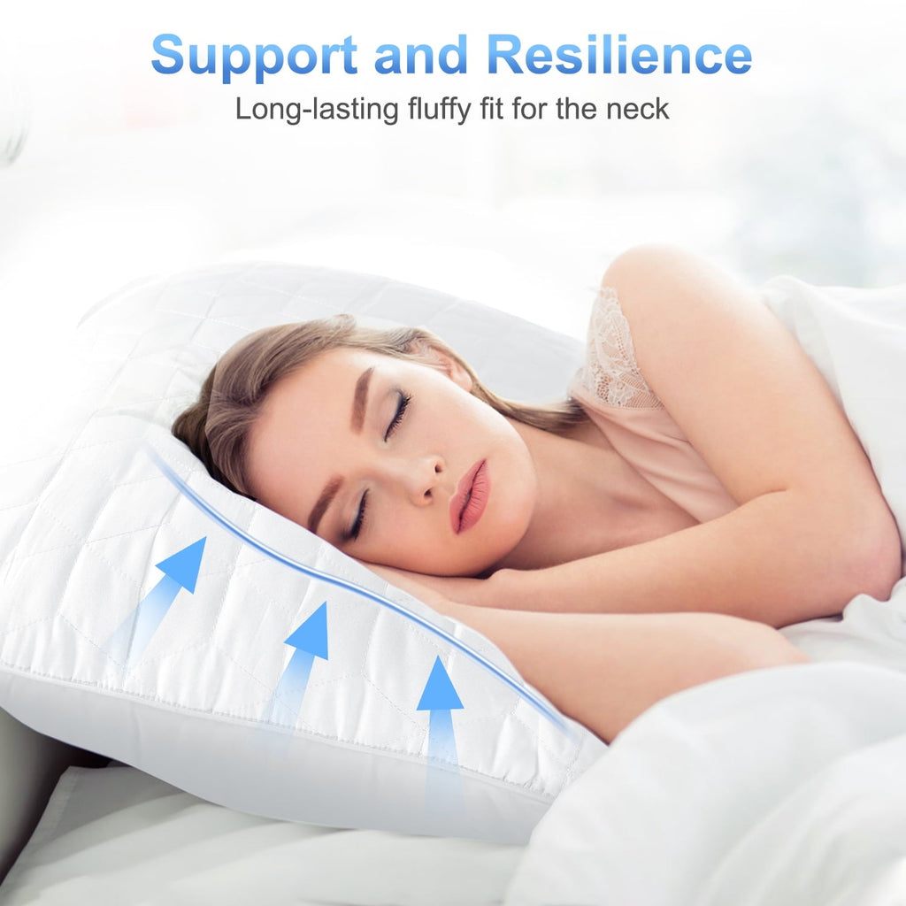 Orthopedic Support Bed Pillows for Sleeping 2 pack, King Size Cooling Pillows Hotel Quality with Premium Soft Down Alternative Fill for ... - Ergonomic Memory Foam Pillow for Neck Pain Support Detail