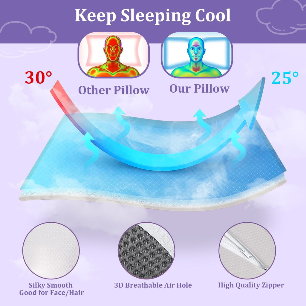 Fluffy Shredded Cervical Neck Pillow for Neck Pain Relief, Ergonomic Memory Foam Pillow Bed Pillows for Body Side Back Stomach Sleepi... - Orthopedic Shredded Foam Bed Pillow Set Detail