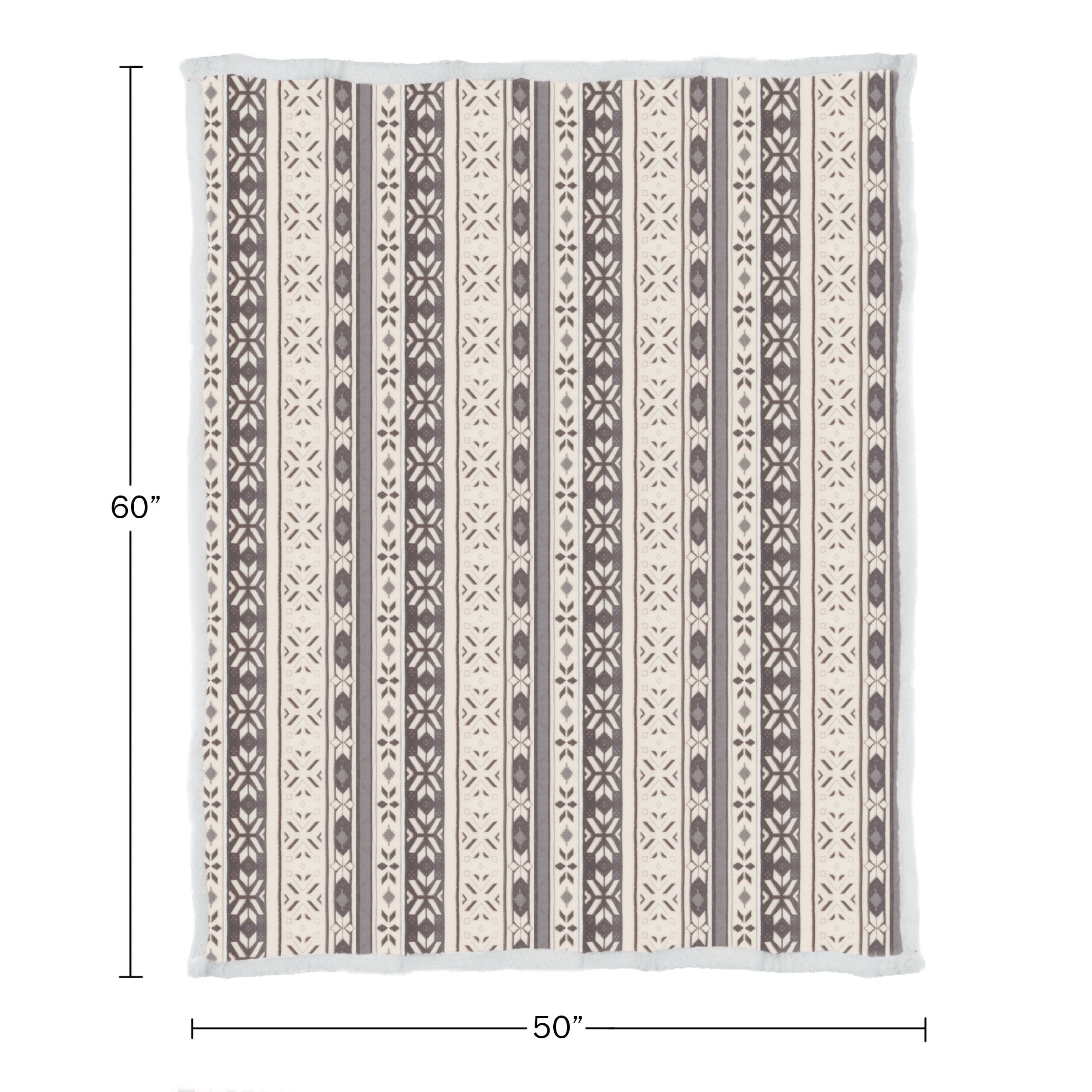 Cozy Fleece 50x60-Inch Machine Washable Fleece Blanket with Snowflakes - Super Soft Reversible Sherpa Flannel Blanket Detail
