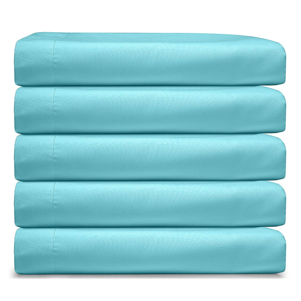 Breathable Luxury RV/Short Queen 6-Piece Bed Set for Campers - Deep Pocket Fitted Sheet Luxury Soft Microfiber, Teal - Premium Ultra-Soft Pillowcase Pair for Sleeping Detail