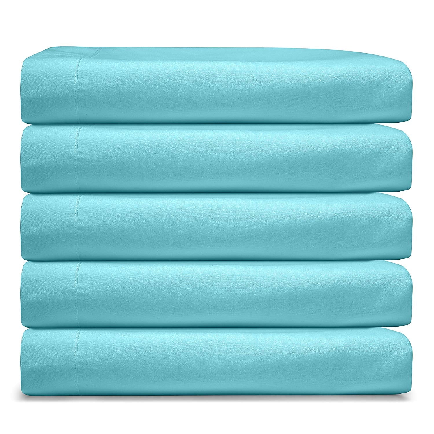 Breathable Luxury RV/Short Queen 6-Piece Bed Set for Campers - Deep Pocket Fitted Sheet Luxury Soft Microfiber, Teal - Premium Ultra-Soft Pillowcase Pair for Sleeping Detail