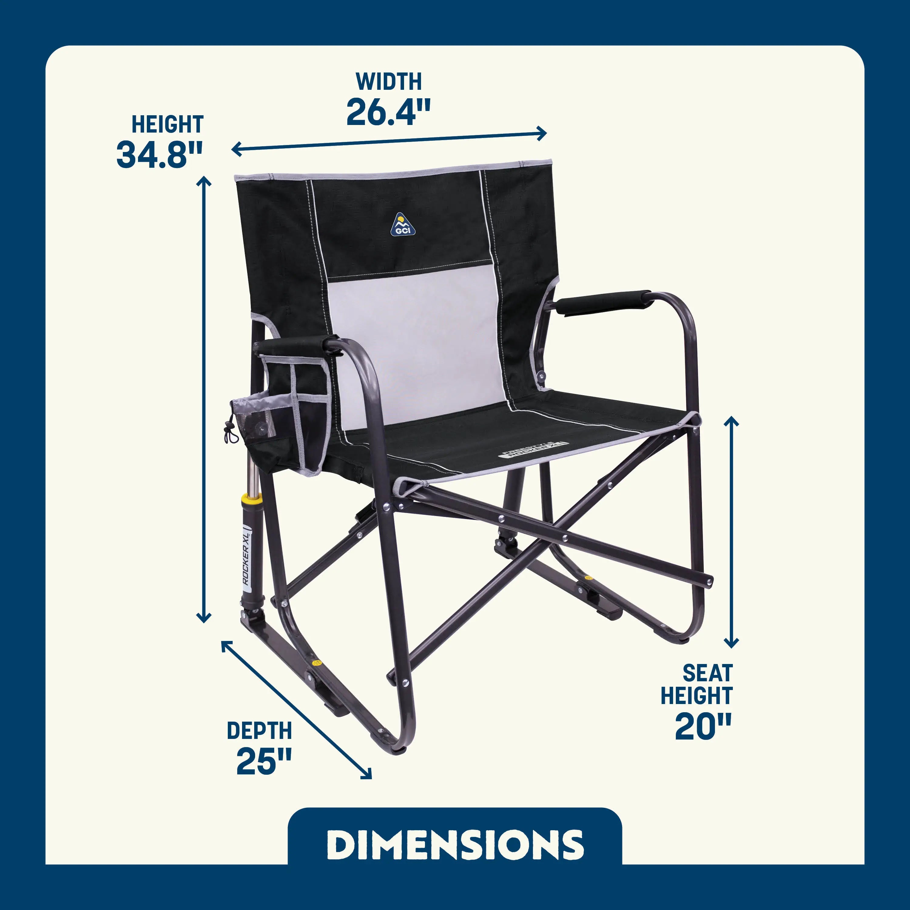 Patented Spring-Action Freestyle Rocker XL - Choice 552 - Patented Spring-Action Rocking Chair for Camping Detail