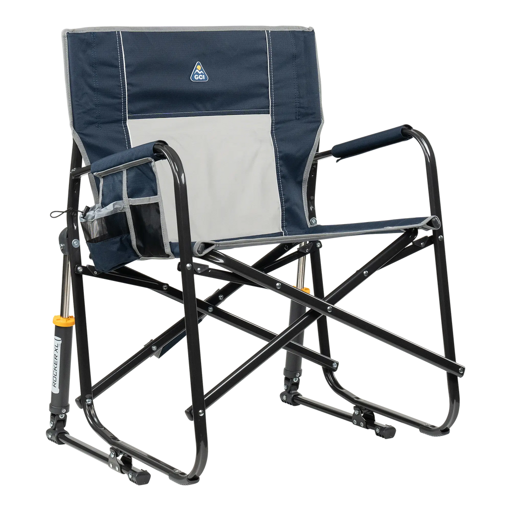 Patented Spring-Action Freestyle Rocker XL - Choice 552 - Patented Spring-Action Rocking Chair for Camping - Indigo