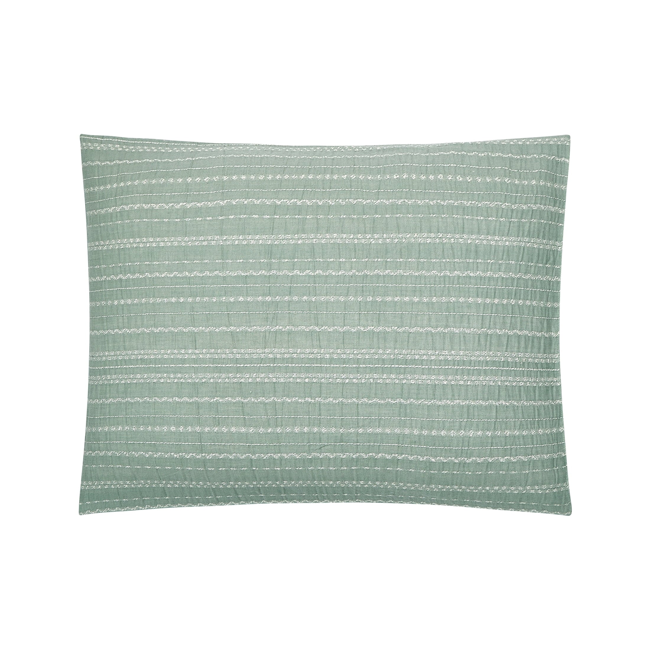 Hypoallergenic Cloud Crafted Woven 3-Piece Comforter Set, Green River, Full Queen, All Ages - Luxurious Quilted Duvet Cover Set Detail