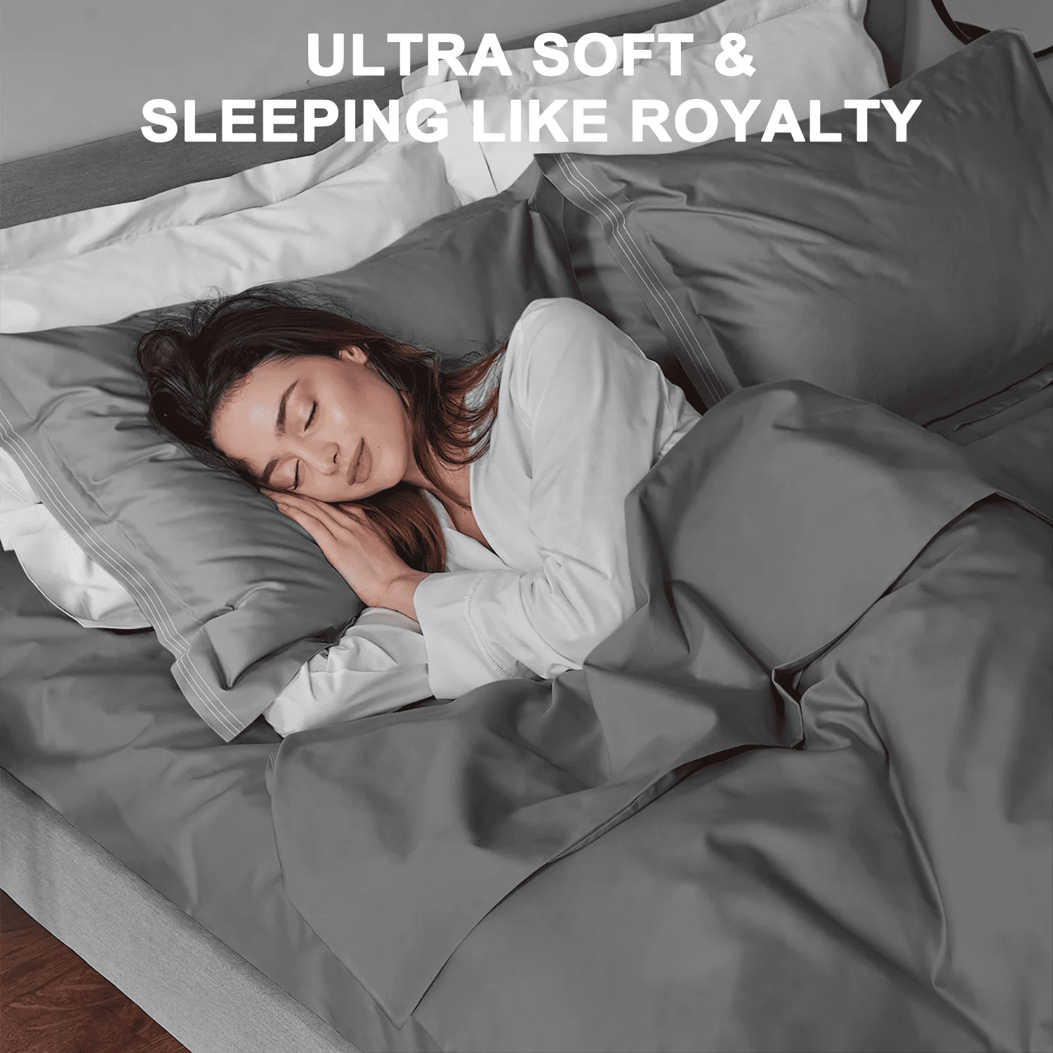 Breathable Luxury 4 Piece Bed Sheet Set, Queen Size Upgraded Cooling Deep Pocket Comfy Breathable Hotel Luxury Bedding, Extra Soft Wrin... - Cooling Hotel Quality Bedding Sheets and Pillowcases Detail