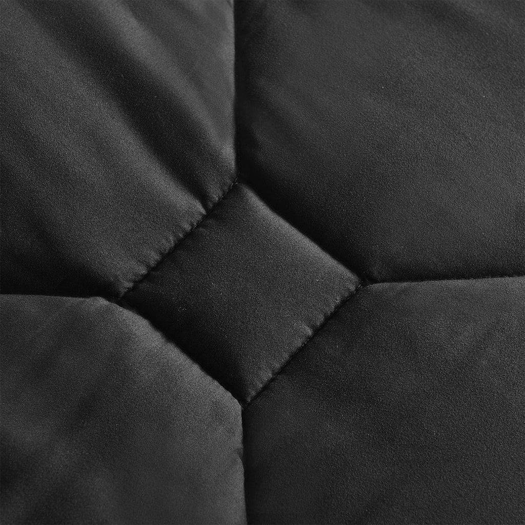 Heavyweight Warmth 8 PCS Modern Comforter Set with Sheets All Season Bed in a Bag, Black, Queen Size - Luxurious Quilted Duvet Cover Set Detail
