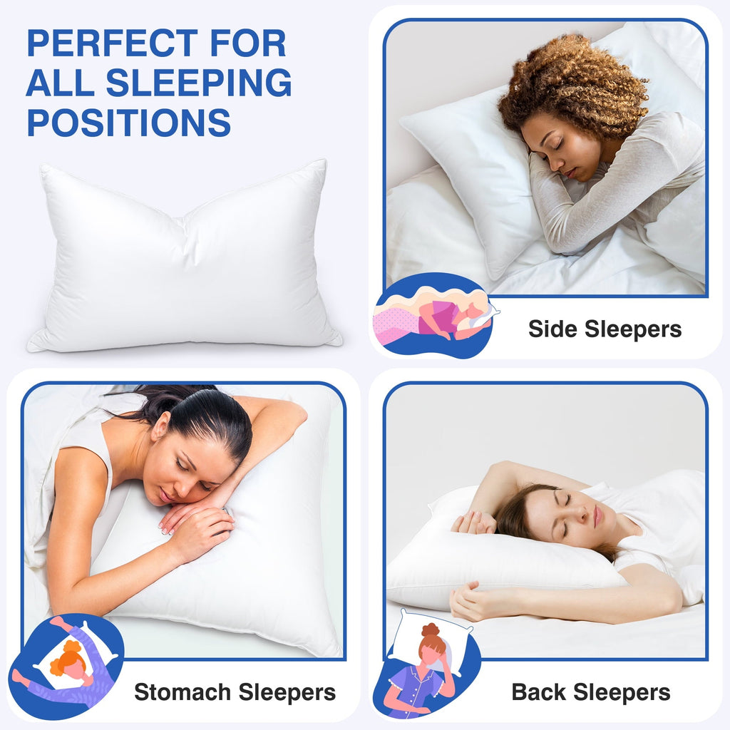 Orthopedic Support Pillows and Bed Pillows Queen Size for Sleeping,With 2 Set of Soft Cotton Cover- Pack of 2 - Ergonomic Memory Foam Pillow for Neck Pain Support Detail