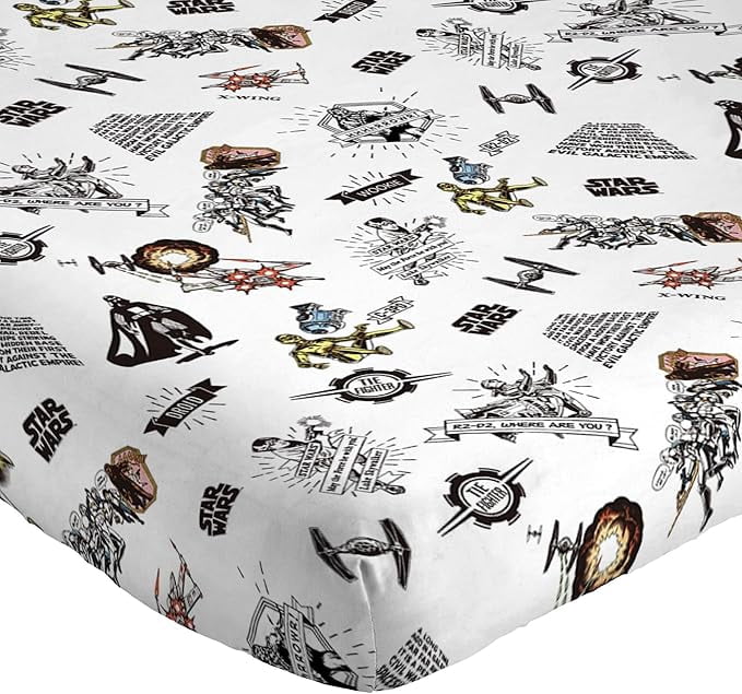Premium Egyptian Cotton T-Shirt Comic 3 Piece Twin Size Bed Sheets Set - Disney Space Theme Bedding - Breathable Egyptian Cotton Flat & Fitted Sheets Detail