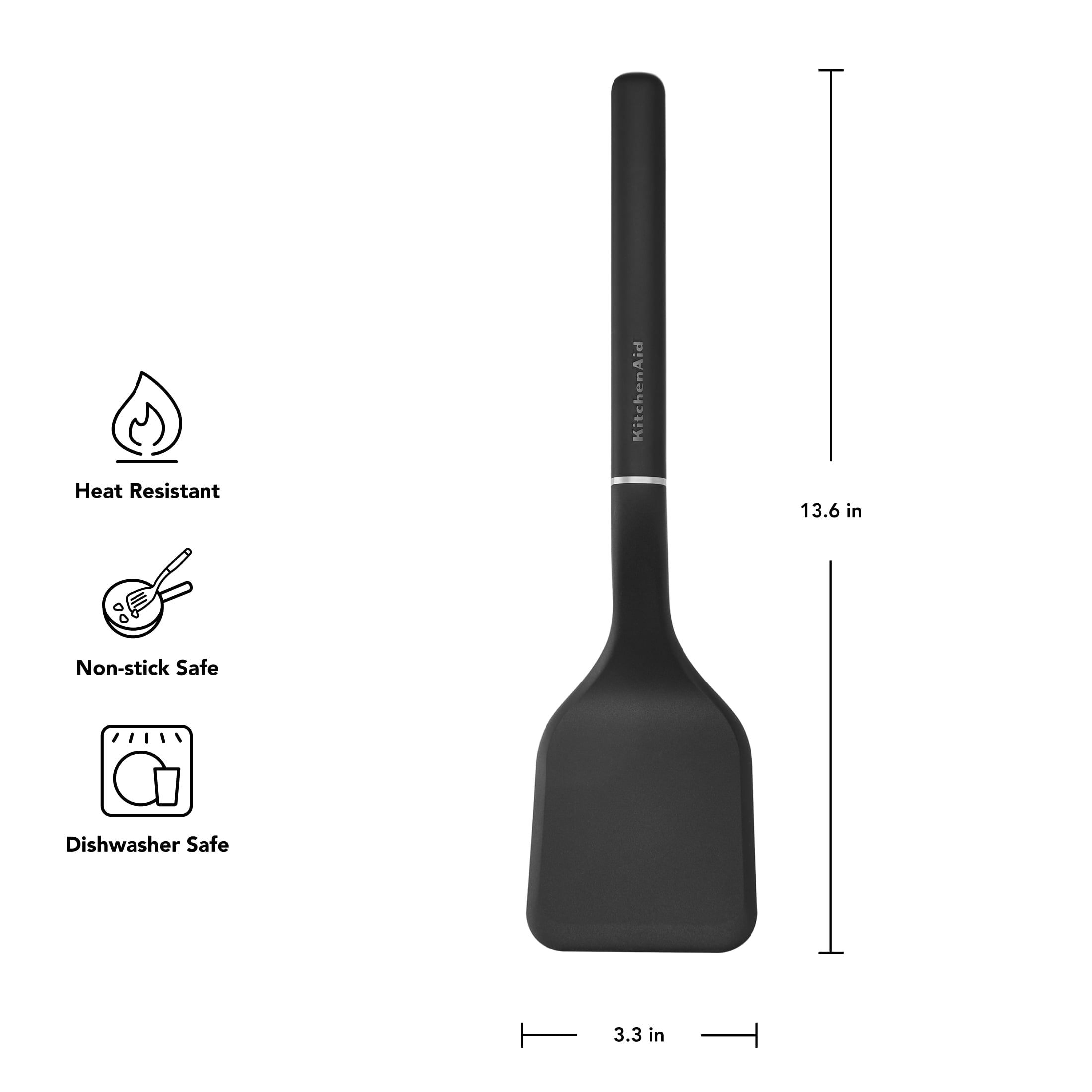 Chef-Quality 3-Piece Cooking Utensils Set with Ergonomic Handles, Black - High-Precision Culinary Tool for Baking & Cooking Detail