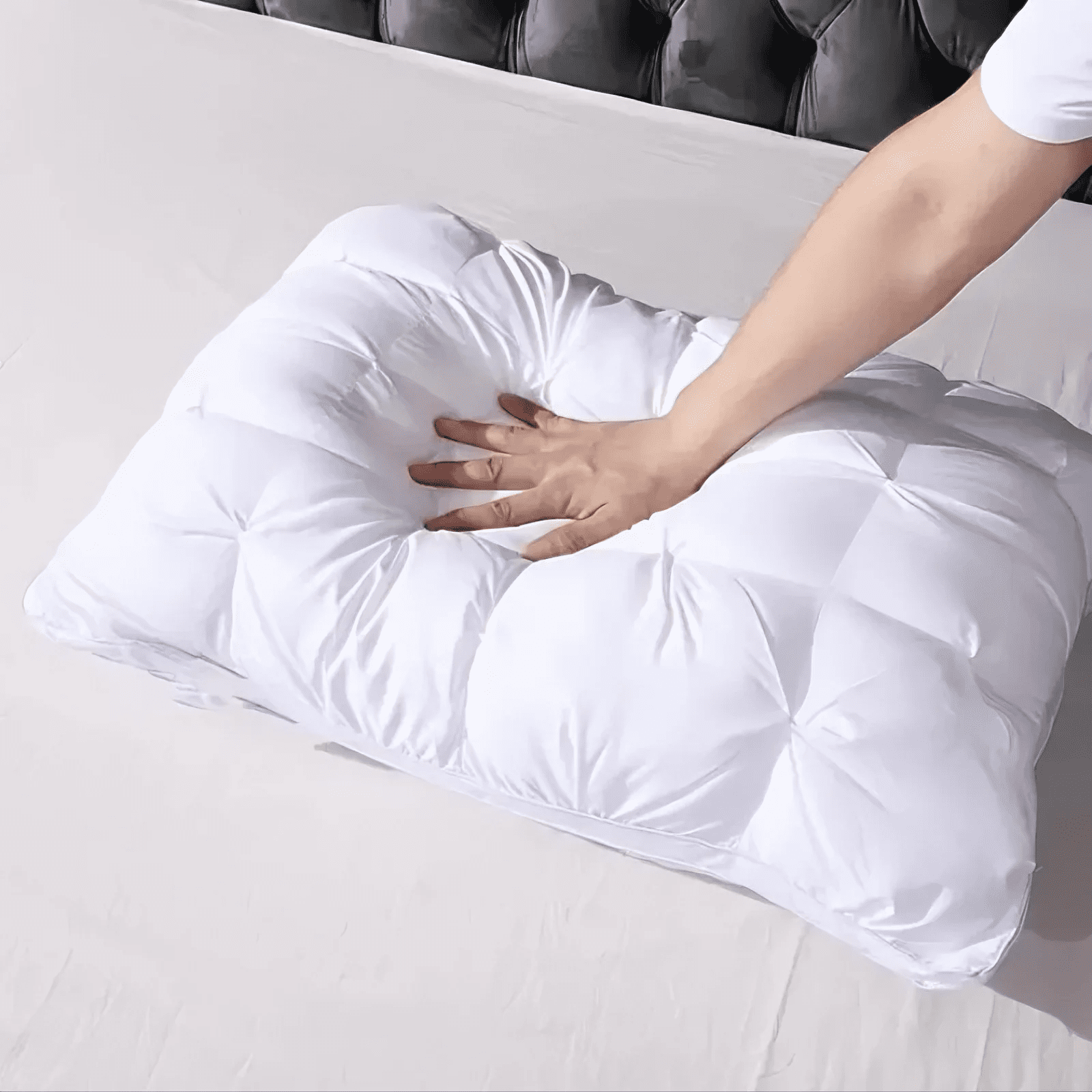 Ergonomic Memory Foam Queen Size Bed Pillows Set of 2, Hotel Quality, Down Alternative Gusseted Bed Pillows for Side, Back, or Stomach Slee... - Decorative Throw Pillow Cushion for Sofa & Bed Detail