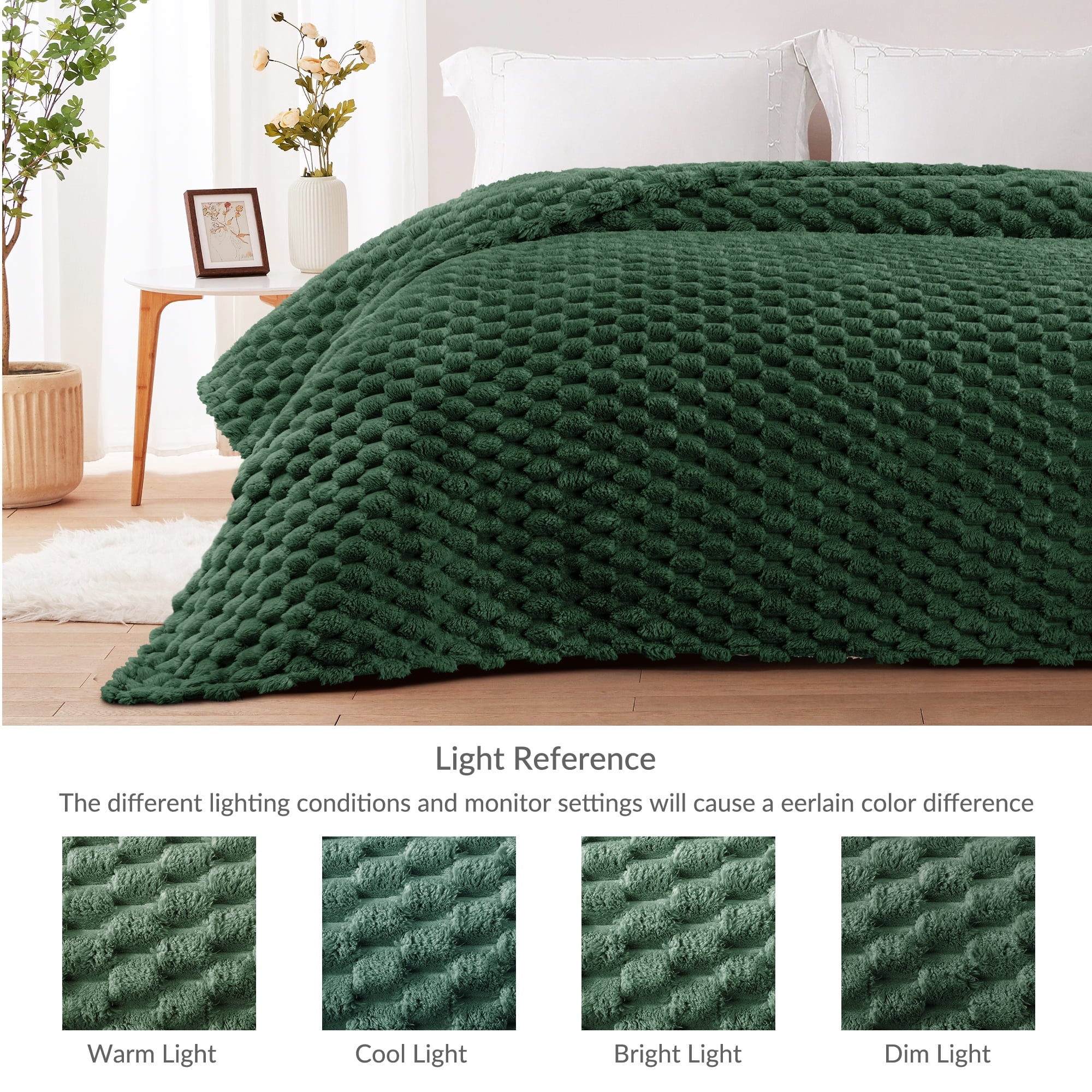Lightweight Warm 50"x60" Throw Blanket for Couch with Expanded 3D-Jacquard Pattern, Fuzzy Soft Cozy Exquisite Blankets or All Season, ... - Lightweight Plush Warm Blanket for All Seasons Detail