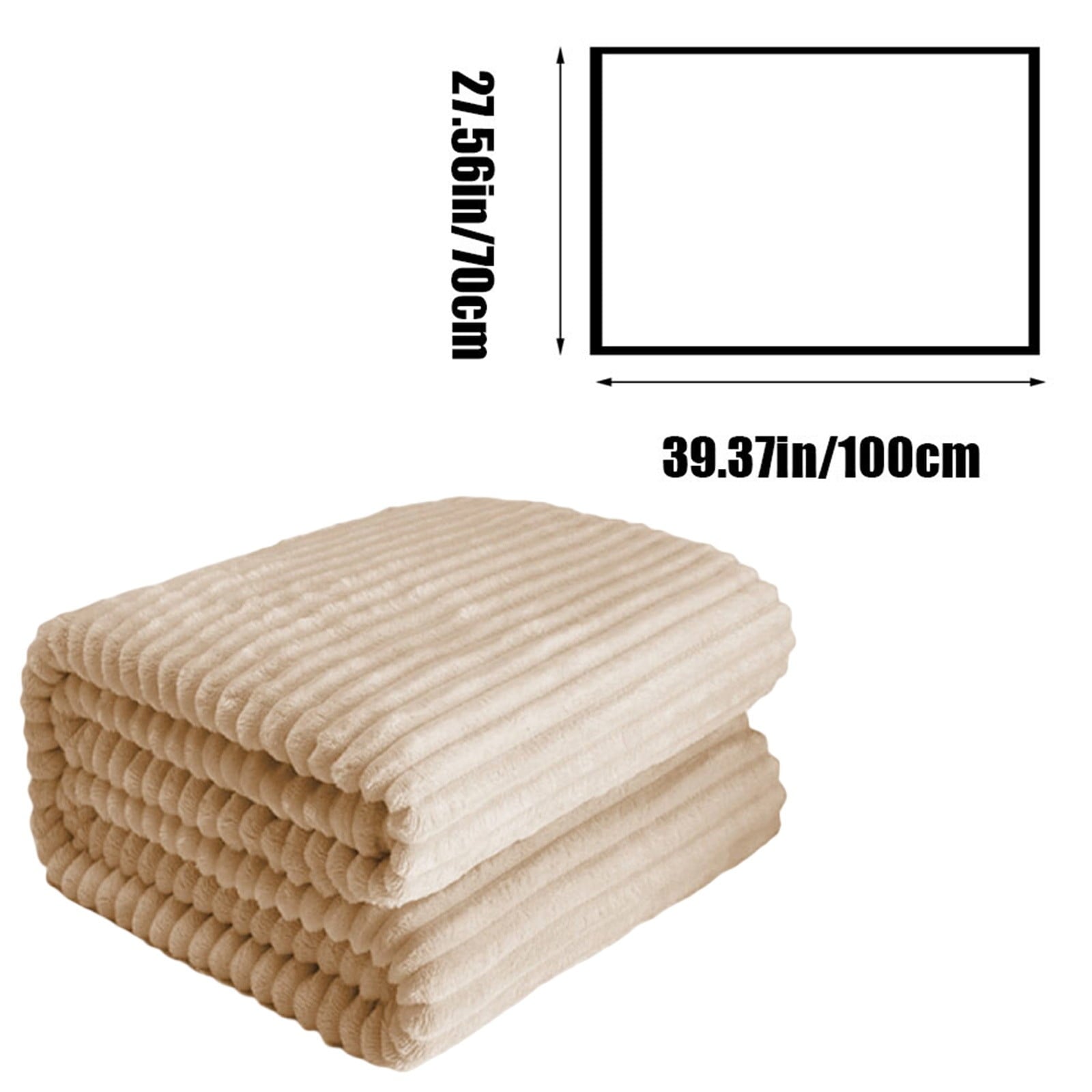 Cozy Fleece Extra Large Throw Blanket for Couch Home Office Hotel 100% Cotton Super Soft Blanket for Adult 47"x70" Khaki - Lightweight Plush Warm Blanket for All Seasons Detail