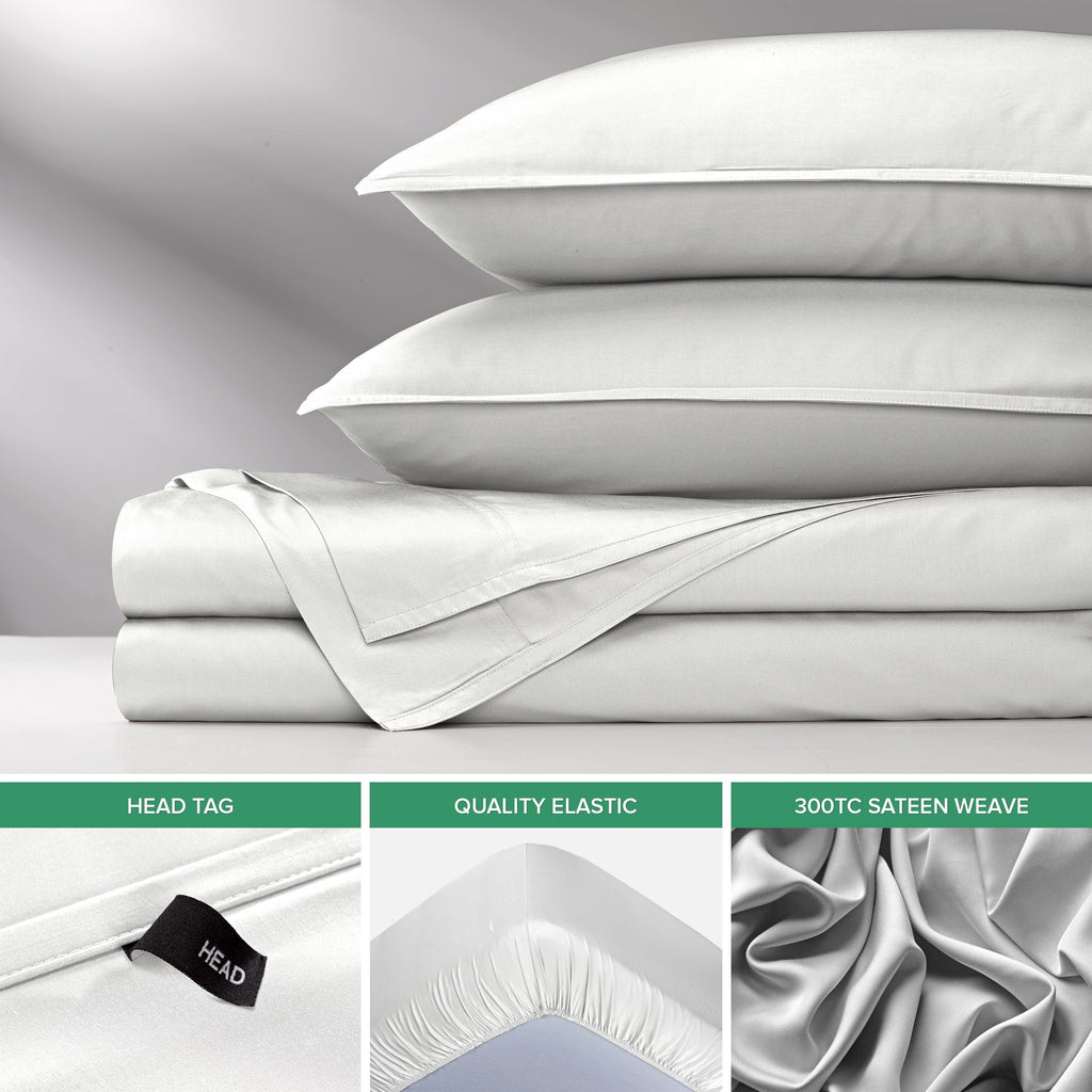 Wrinkle-Resistant Sheets King Size Bed Sheet 4 Piece Set, Genuine 100% Organic Bamboo Viscose, Luxuriously Soft & Cooling, Double Stitc... - Luxury Bed Sheet Set with Deep Pockets Detail