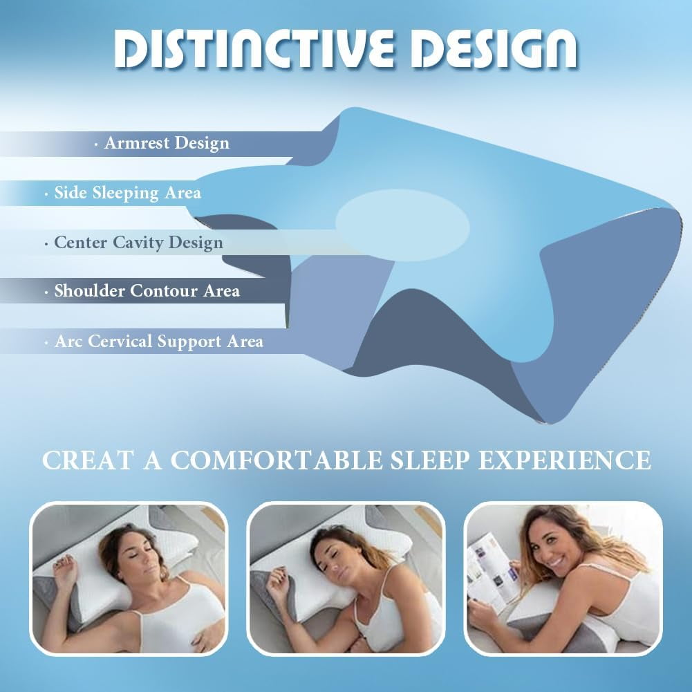 Orthopedic Support Airway Pro Sleep Apnea Pillow, Airway Pro Cervical Pillow - All-Night Neck Support, Ergonomic Pillows for All Sleepin... - Hotel Quality Plush Sleeping Pillows Detail