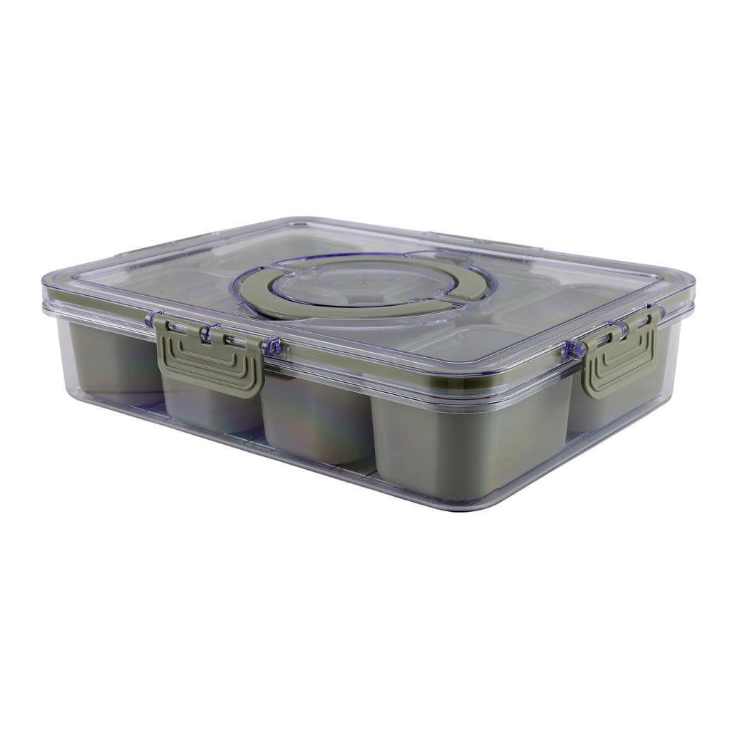 Whimsical Doughnut 8-Compartment Snackle Box, Charcuterie and Snack Container, Divided Serving Tray with Lids and Handle, Dishwasher Saf... - Deliciously Soft Cupcake Sensory Glob Detail