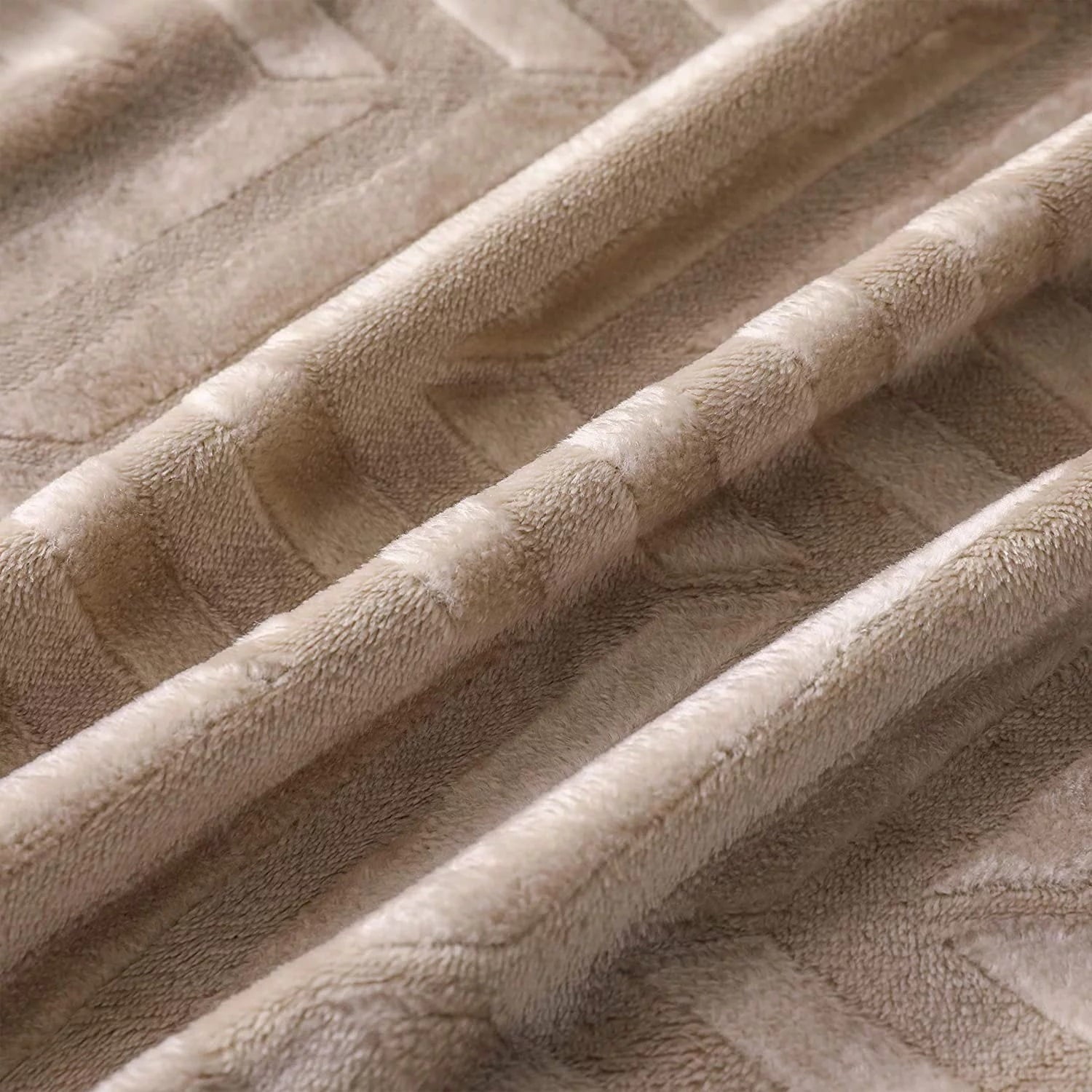 Super Soft Flannel Soft Flannel Fleece Lightweight 50"x60" Throw Blanket, Brushed Chevron Design Fluffy Plush Cozy Blanket for All Seaso... - Cozy Fleece Throw Blanket for Couch & Bed Detail
