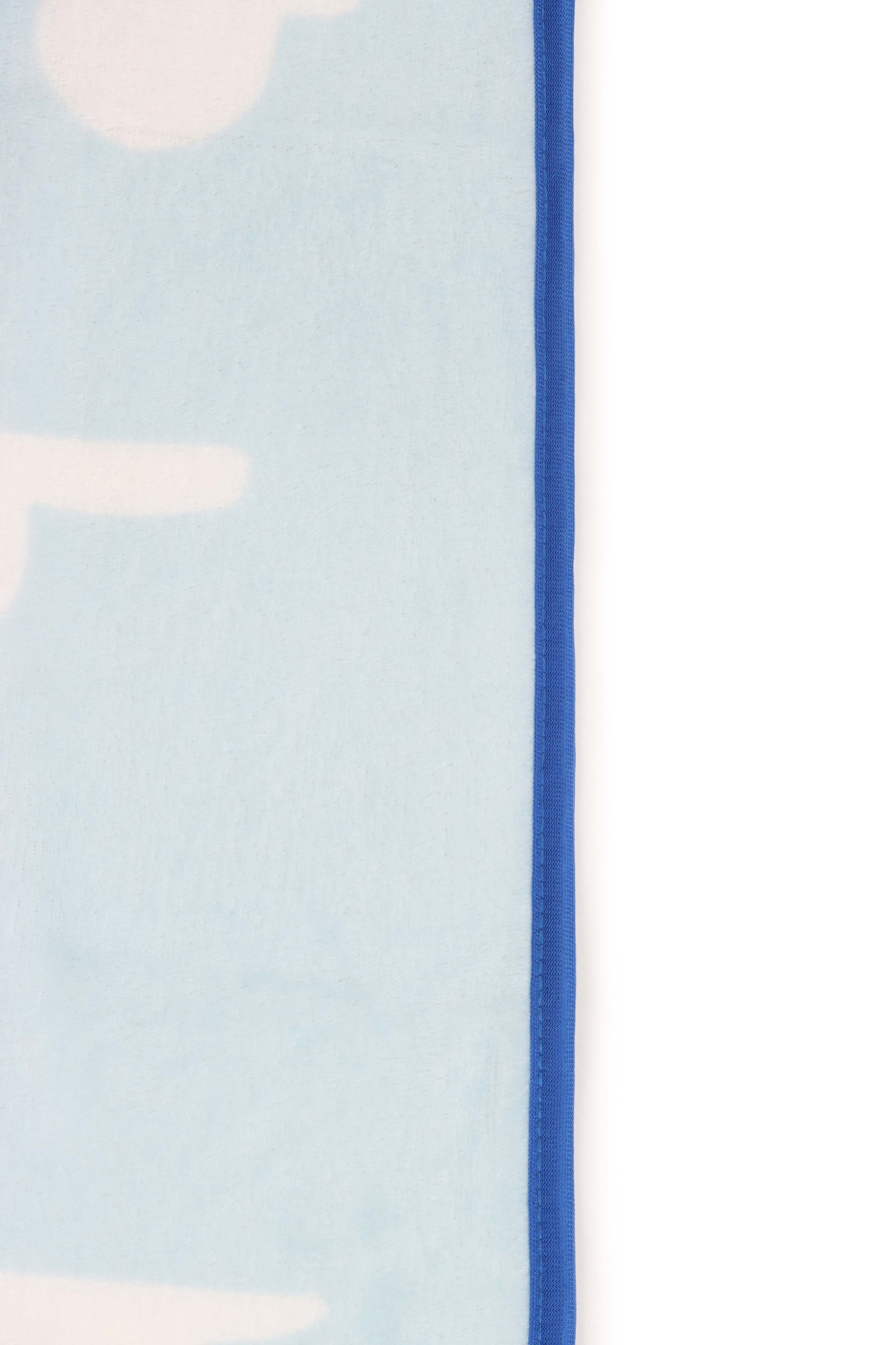 Reversible Sherpa Clouds Kids Throw Blanket, Soft Coral Fleece, Blue, 46" x 60" - Luxury Knitted Decorative Throw Blanket with Fringes Detail