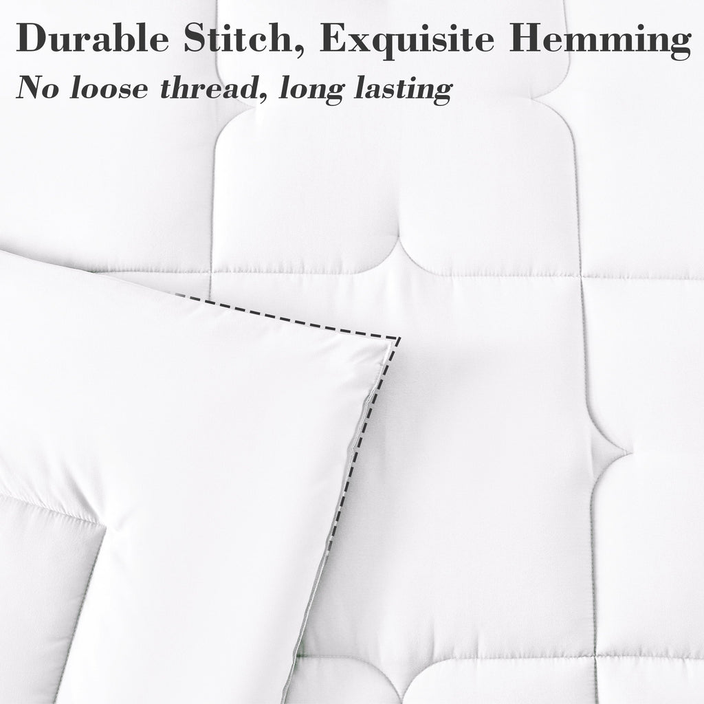 Luxurious Quilted 3-Piece Queen Comforter Set - All-Season Down Alternative Bedding Bundle with 2 Pillow Shams, Premium Soft Bedding Se... - Cloud-Like Soft Lightweight Bed Comforter Detail