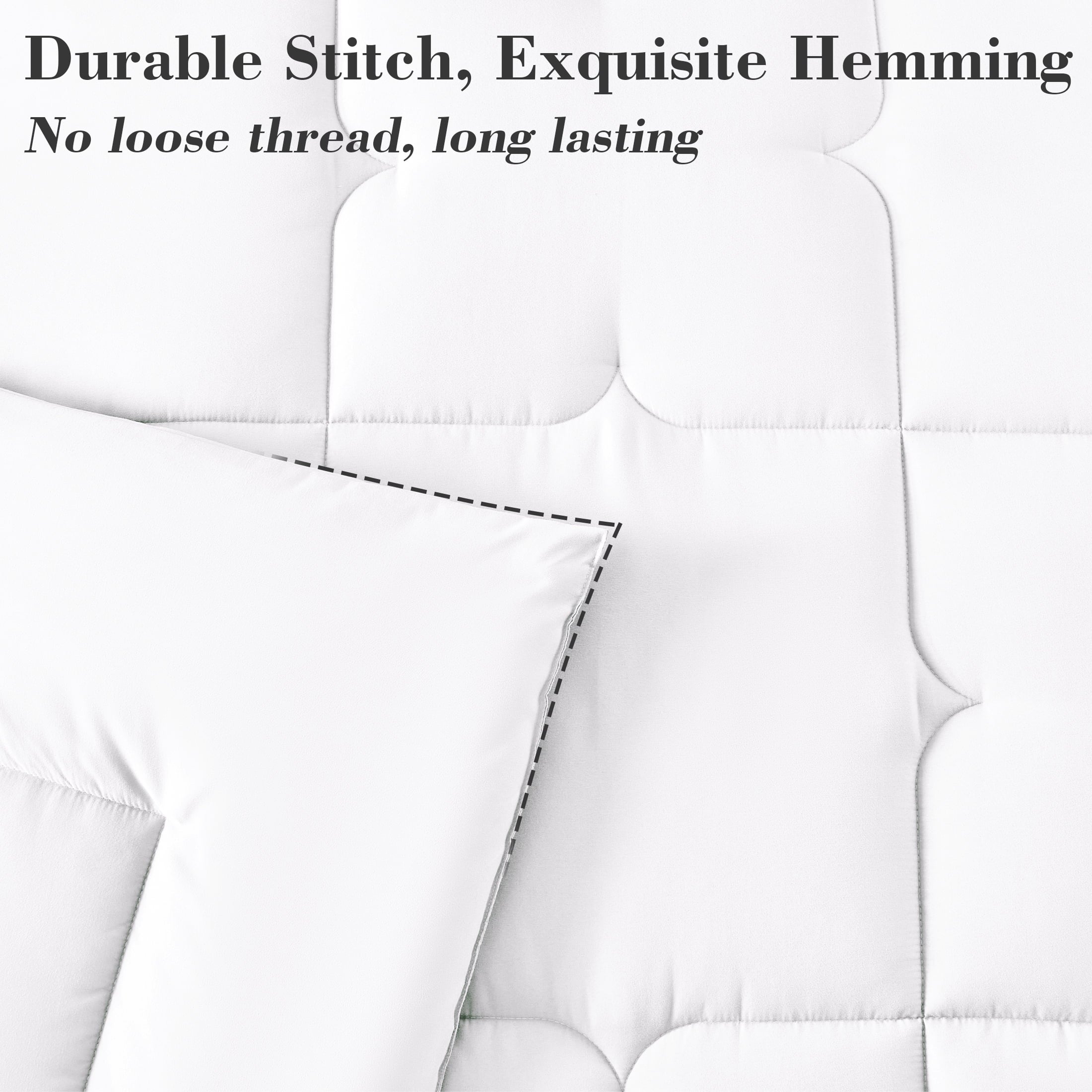 Luxurious Quilted 3-Piece Queen Comforter Set - All-Season Down Alternative Bedding Bundle with 2 Pillow Shams, Premium Soft Bedding Se... - Cloud-Like Soft Lightweight Bed Comforter Detail