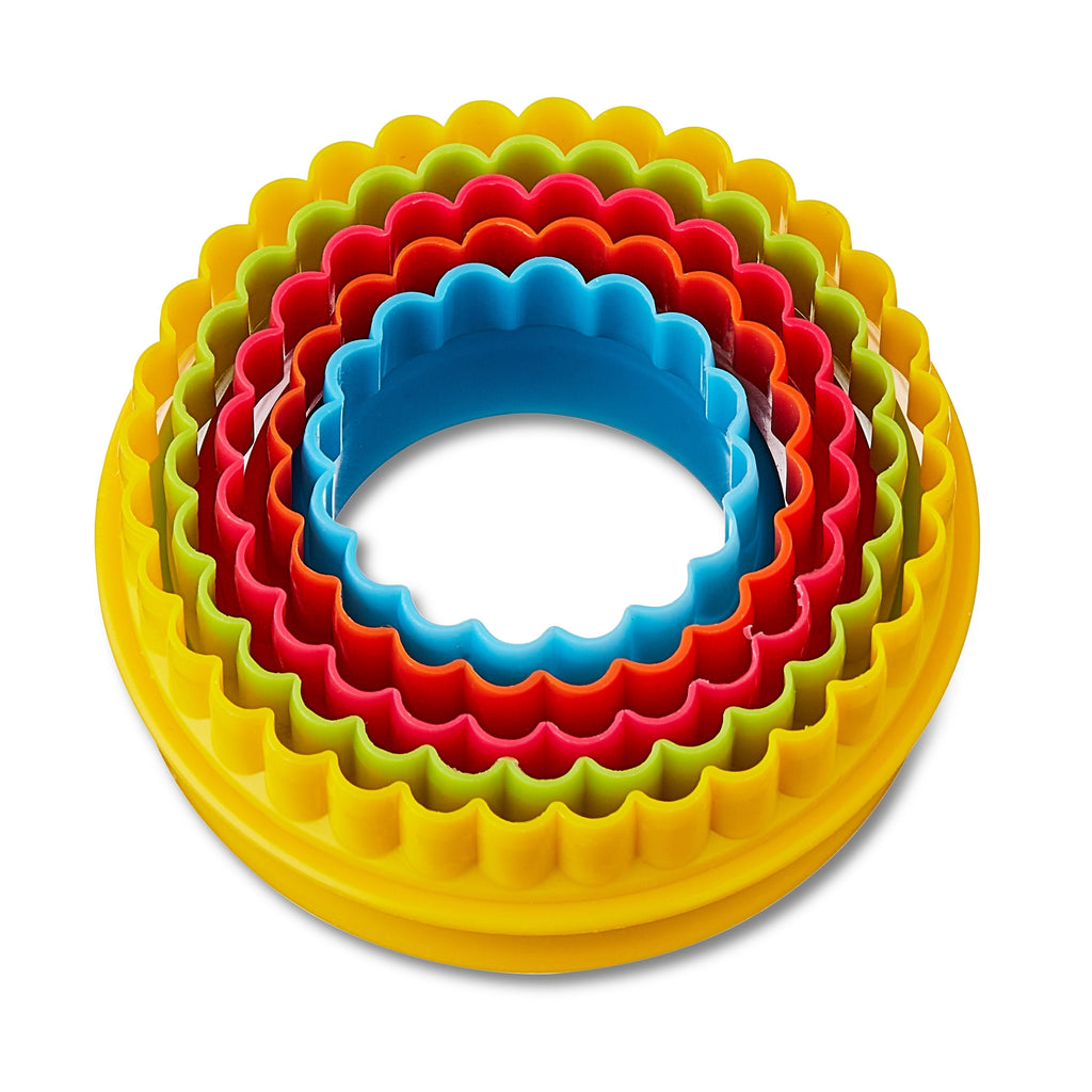 Multi-Functional Round Double-Sided Plastic Cookie Cutter Set, 5 Pieces - Multi-Functional Manual Food Chopper & Slicer - Default Title