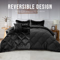 Heavyweight Warmth King/Cal King Size Comforter Sets, Velvet Bedding Comforter Set for All Seasons, Black Bedding Set with Decor Pillow - All-Season Down Alternative Comforter Insert - Default Title