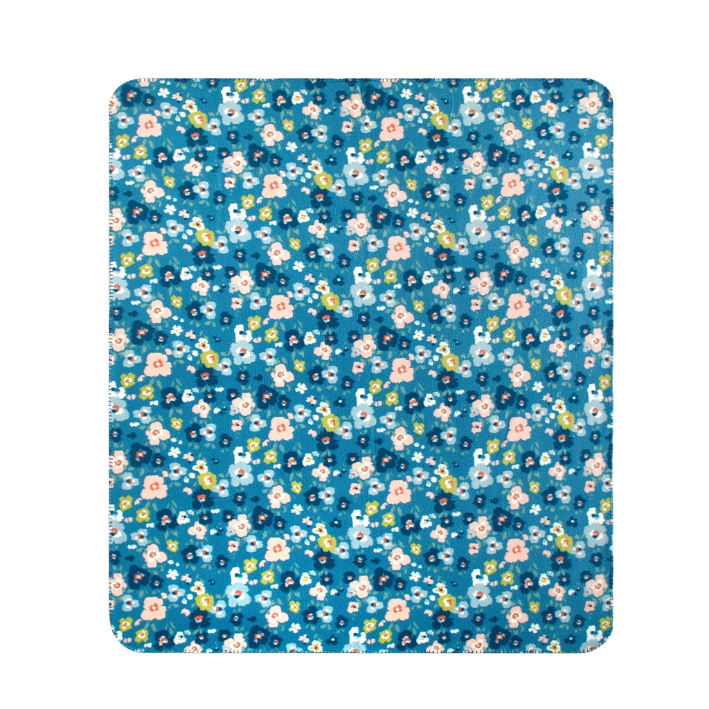 Decorative Knitted Cozy Fleece Throw Blanket Delightful Floral 50" x 60", All Ages - Cozy Fleece Throw Blanket for Couch & Bed Detail