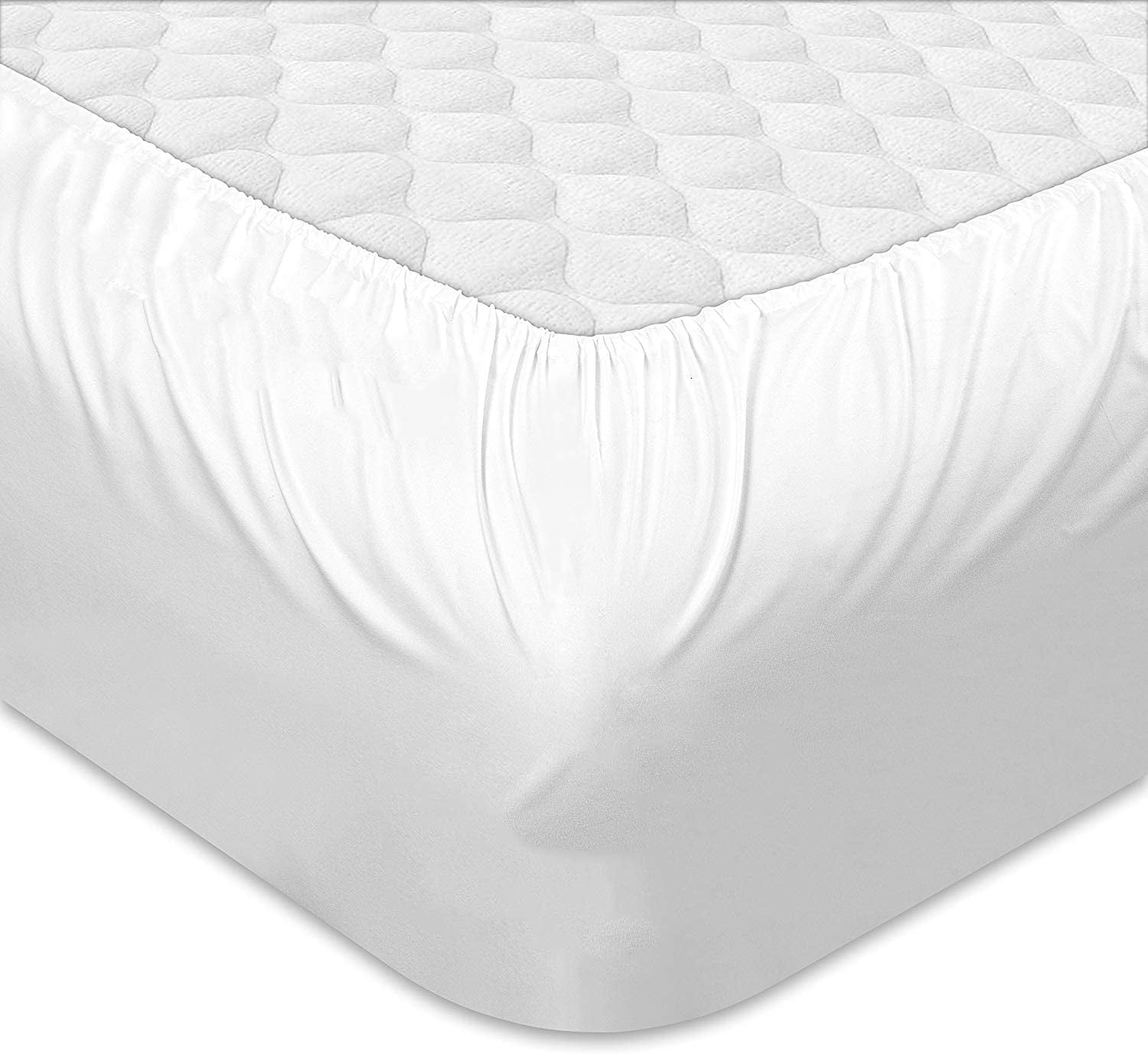 Cooling Sateen 100% Cotton Hospital Bedsheets Set - 1 Flat Sheet, 1 Fitted Sheet (10" Inch) Deep Pocket, 1 Pillowcase, Best & Comfor... - Breathable Egyptian Cotton Flat & Fitted Sheets Detail