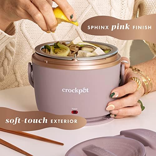 Mini Personal Crock-Pot Electric Lunch Box Food Warmer 20oz – Blush Pink S18G - Leak-Proof Heated Bento Box Lunch Warmer Detail