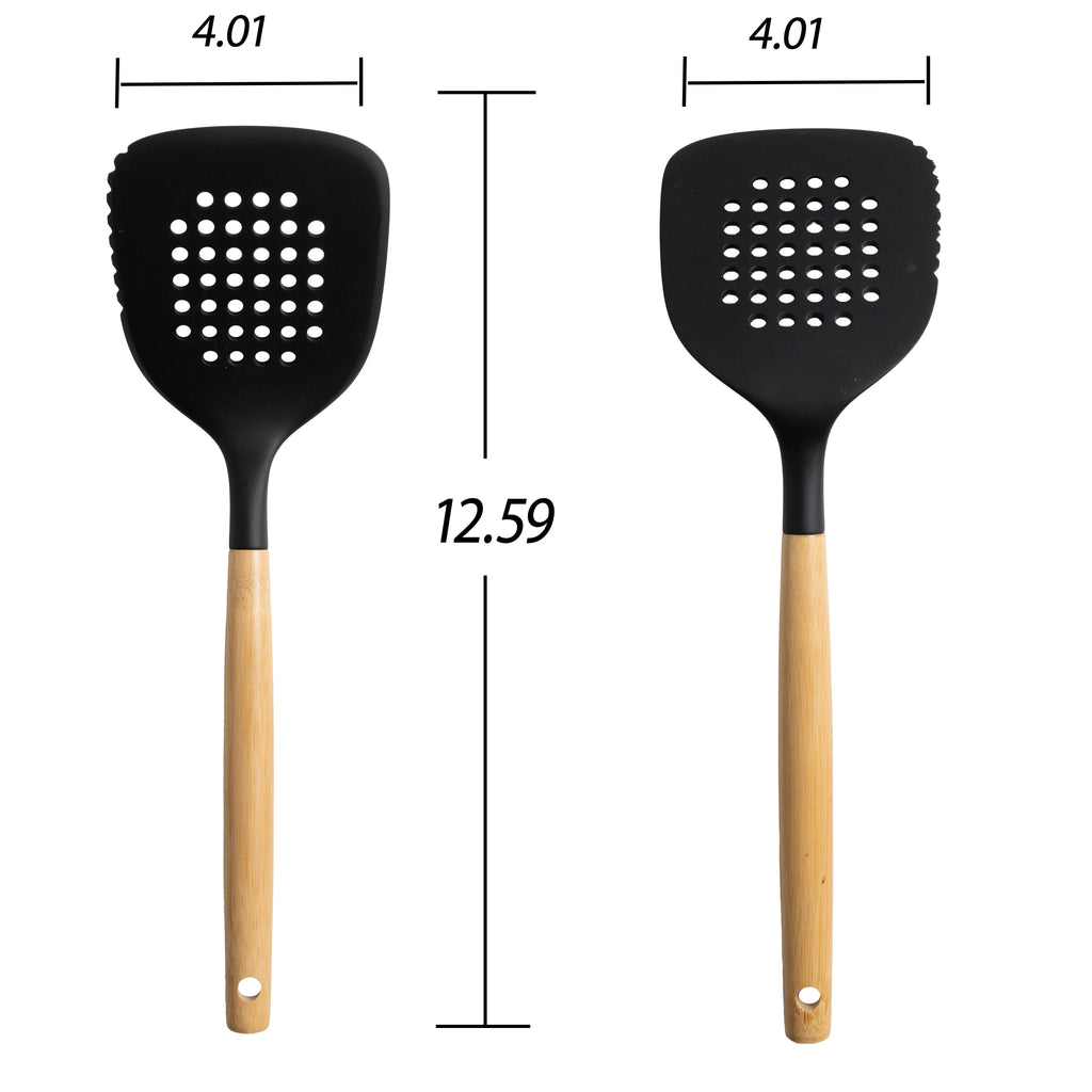 Chef-Quality Kitchen and Cooking Utensil Turner, 13" L, Black - Heavy Duty Stainless Steel Kitchen Shears Detail