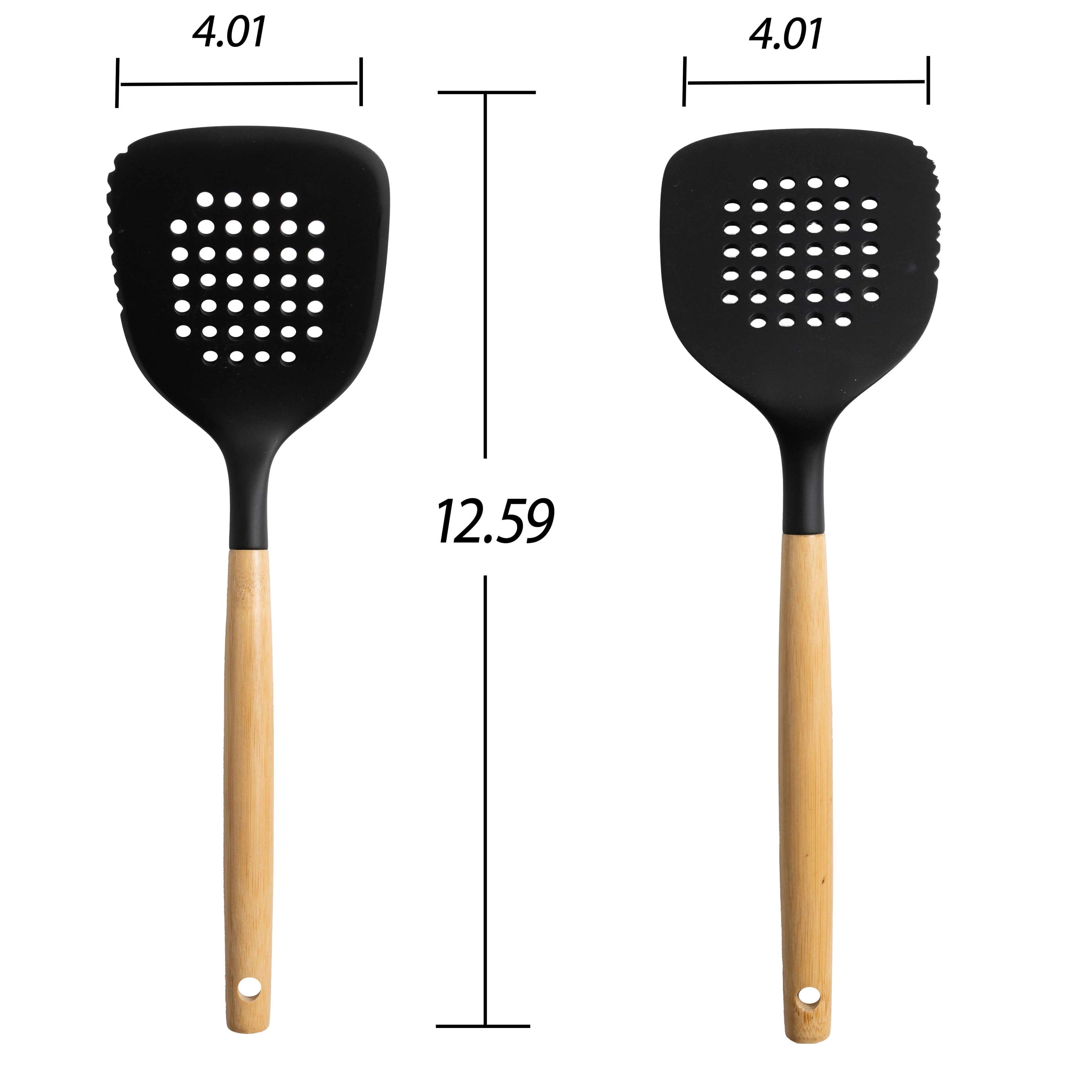 Chef-Quality Kitchen and Cooking Utensil Turner, 13" L, Black - Heavy Duty Stainless Steel Kitchen Shears Detail
