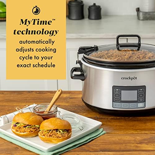 Programmable Crock-Pot 7 Quart Portable Programmable Slow Cooker with Timer S27U - Stainless Steel Slow Cooker with Locking Lid Detail